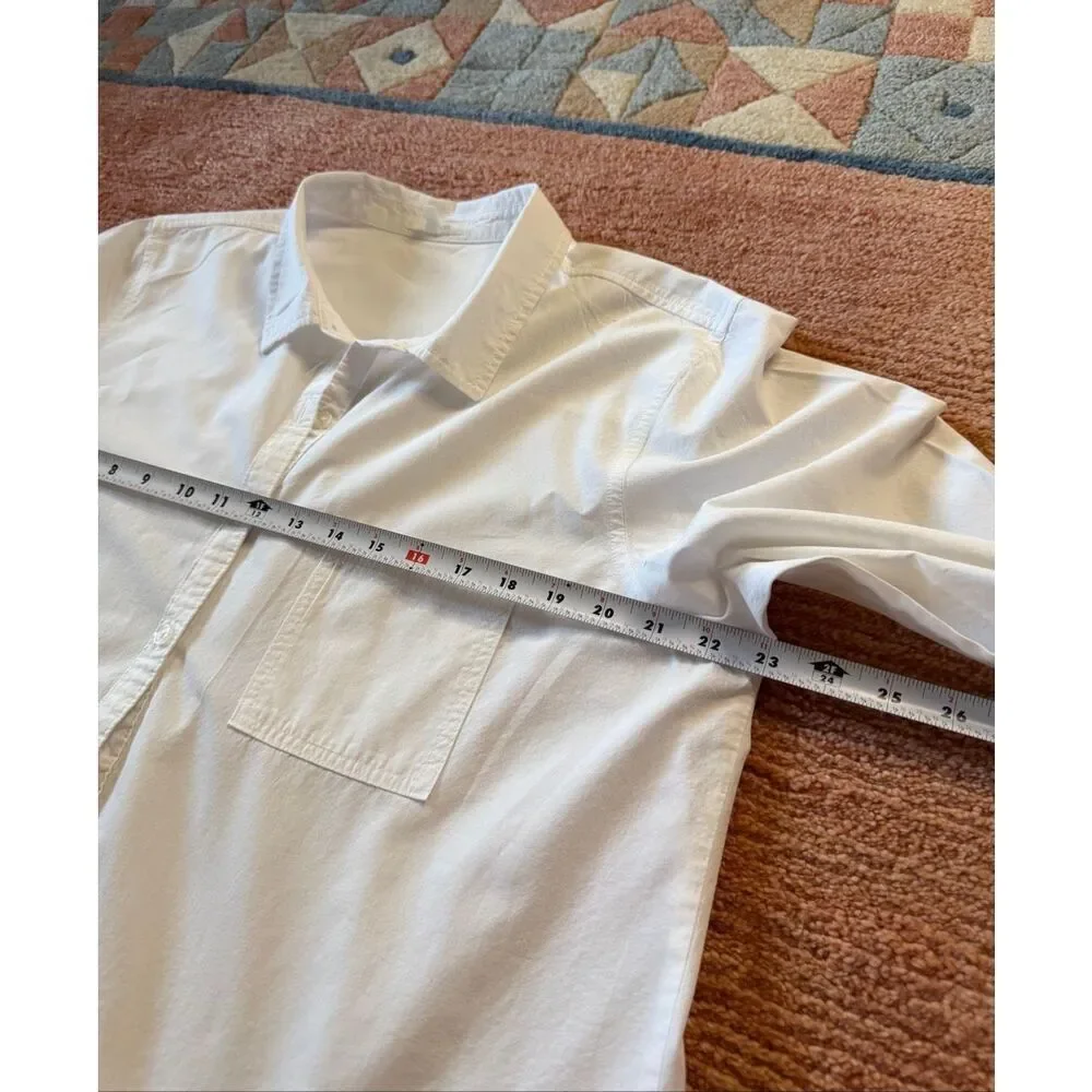 Maurices White Button Down Shirt Size L Long Sleeve Pocket